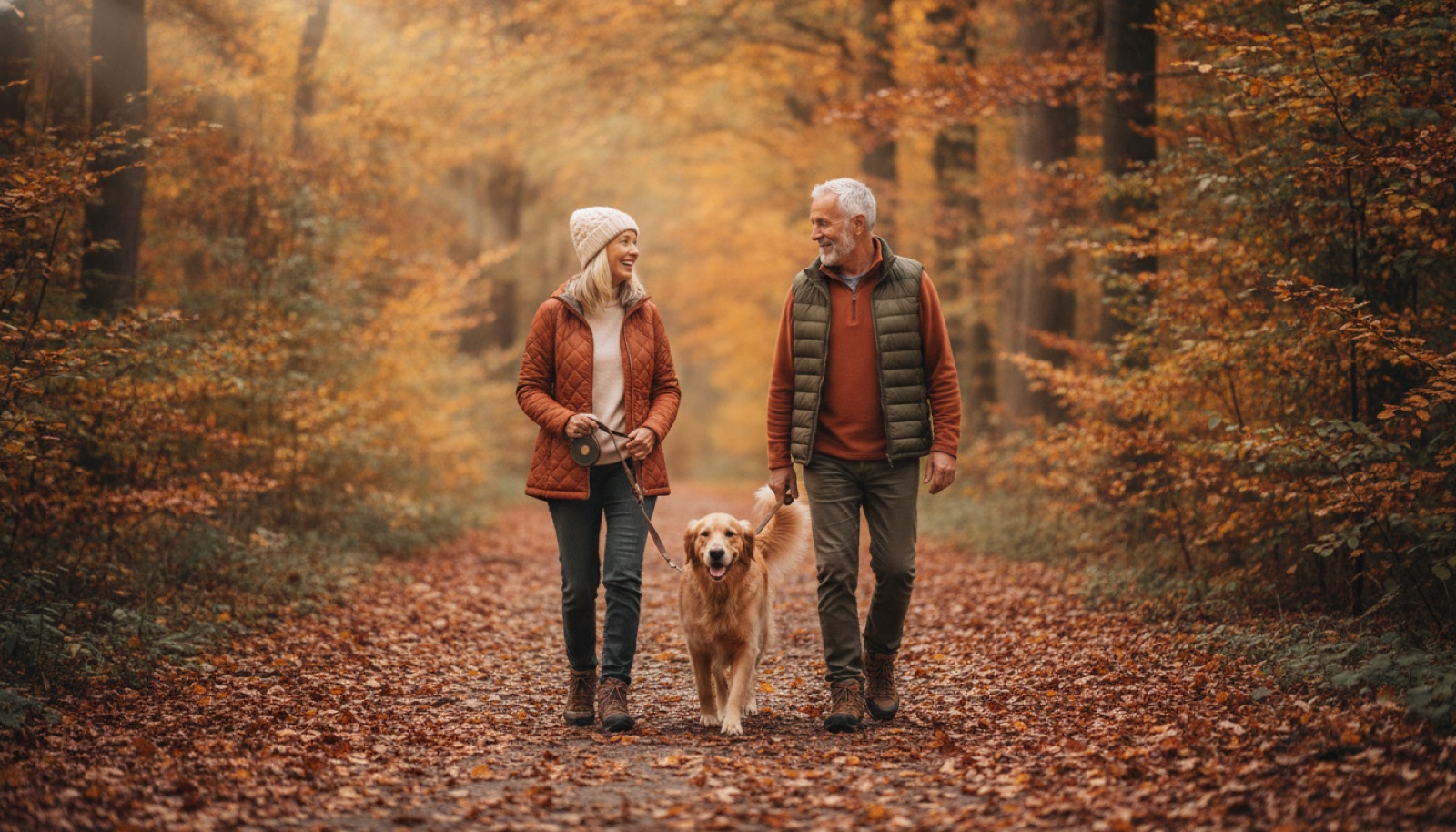 Stimmungsbild: Die Eltern mit Hund